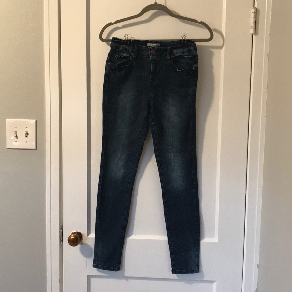 Dark high- waisted jeans